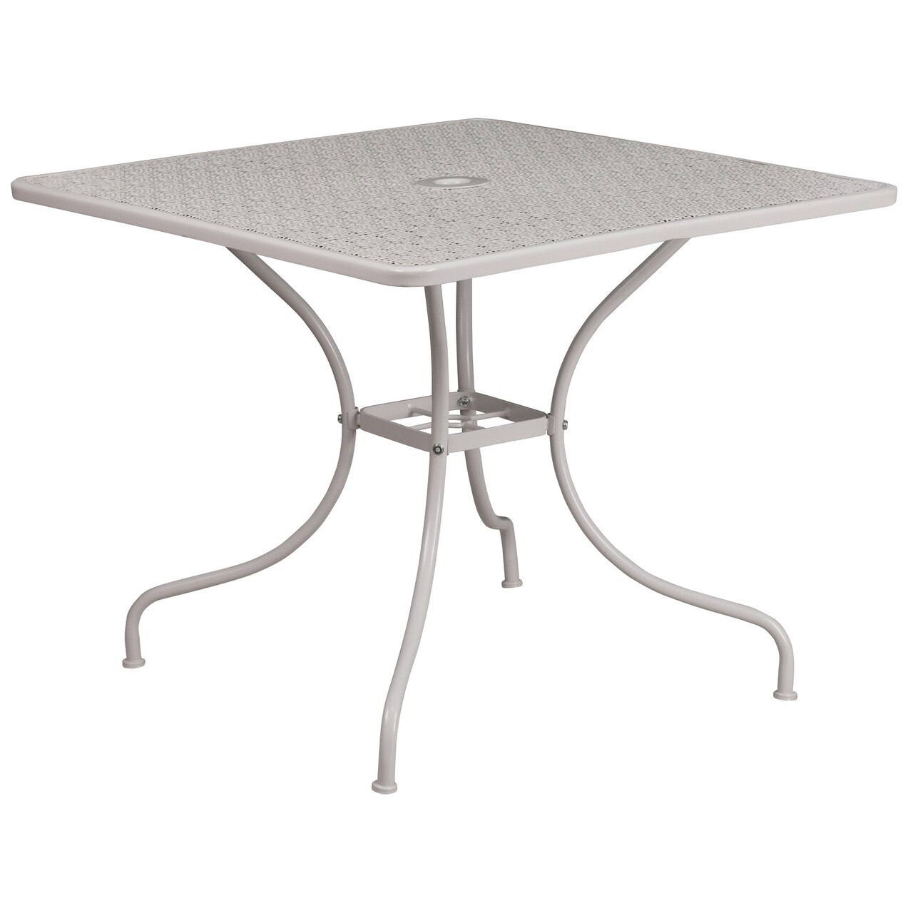 Flash Furniture 35.5" Gray Contemporary Square Outdoor Patio Table with Umbrella Hole